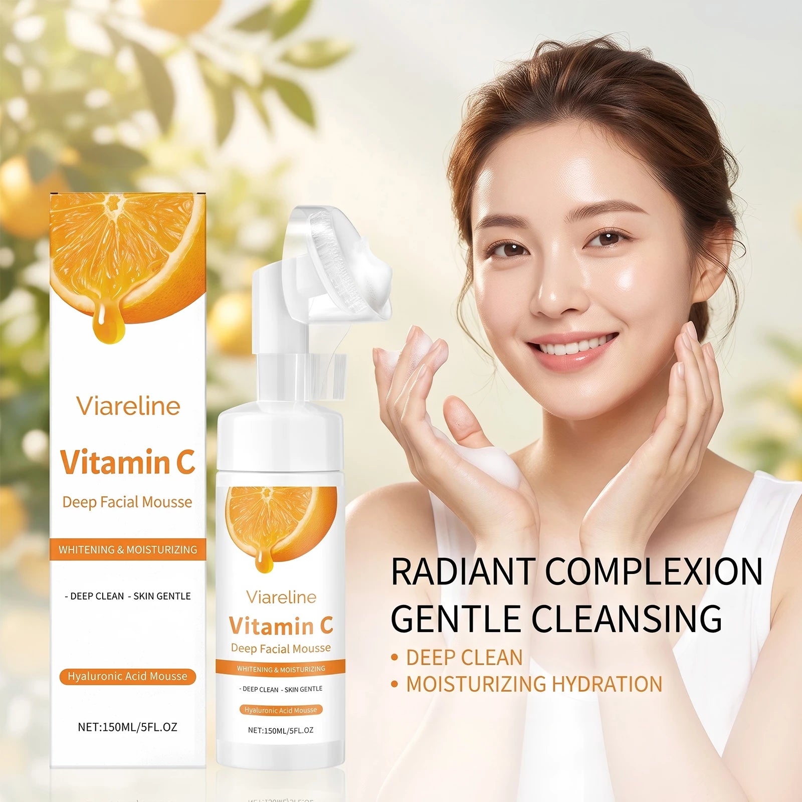 Vitamin C Brightening Facial Cleanser with Built-in Exfoliating Brush - 5