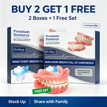 Comfort Fit Snap-On Dentures - Natural Realistic Teeth Set for Instant Smile