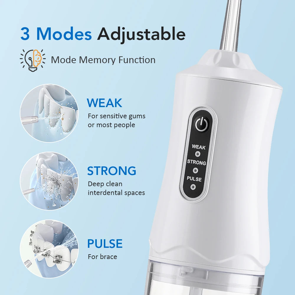 Portable Cordless Water Dental Flosser - USB Rechargeable Teeth Cleaning Tool - 2