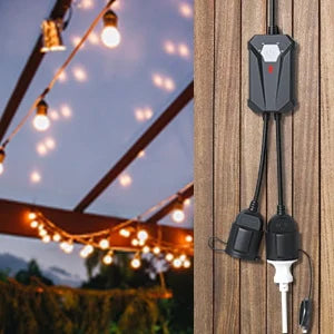 Smart WiFi Outdoor Dimmer Plug with Remote for String Lights