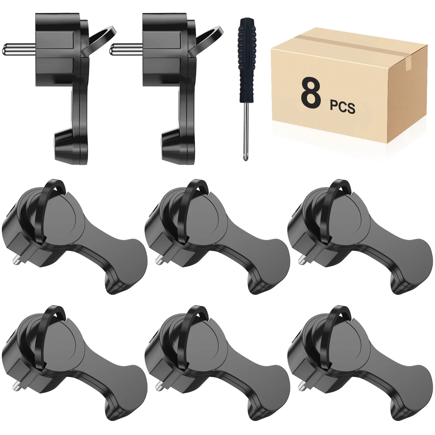 Space-Saving European Flat Plug Adapter with Foldable Handle - 4 Pack