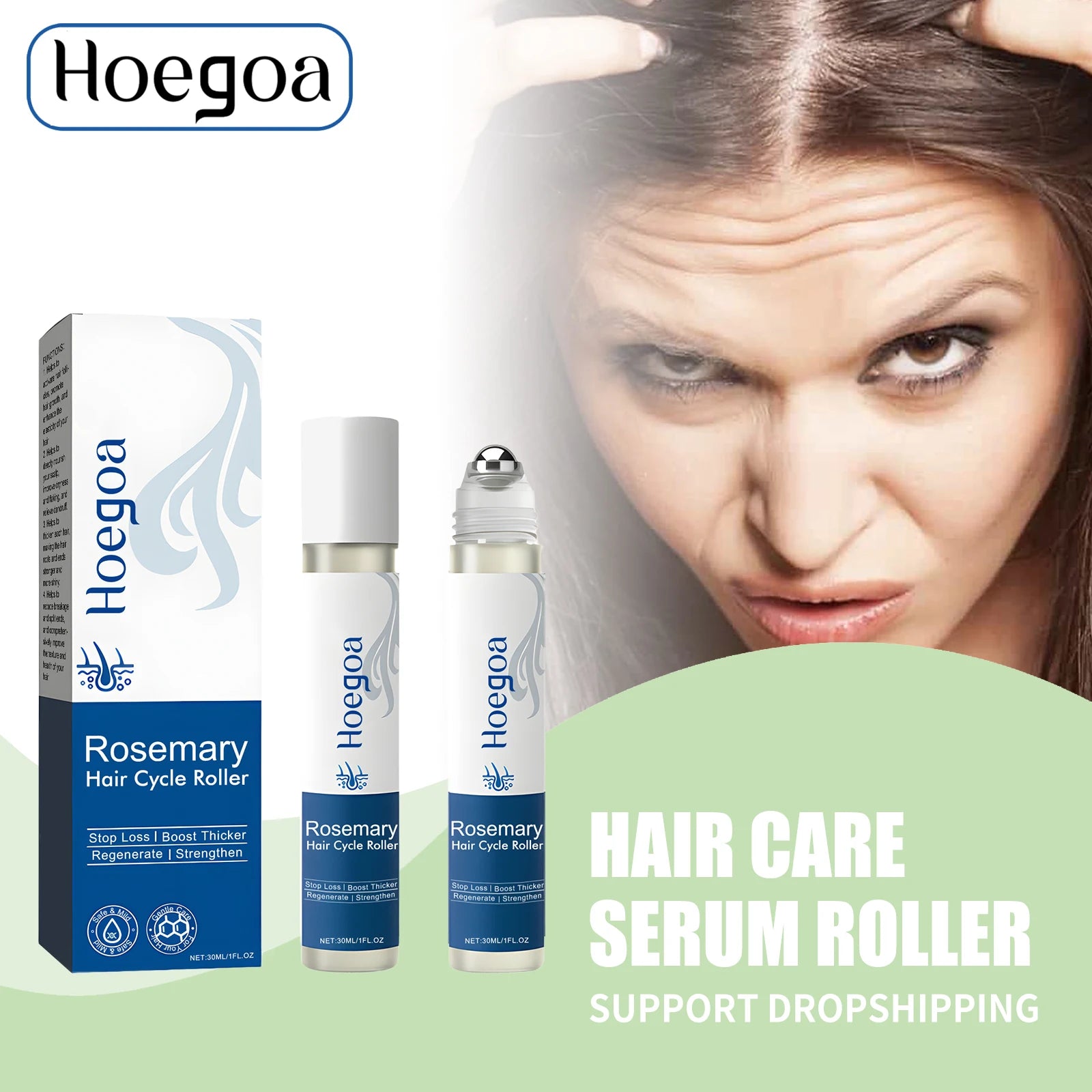 Rosemary Hair Growth Serum Roller for Scalp Stimulation and Damage Repair - 1