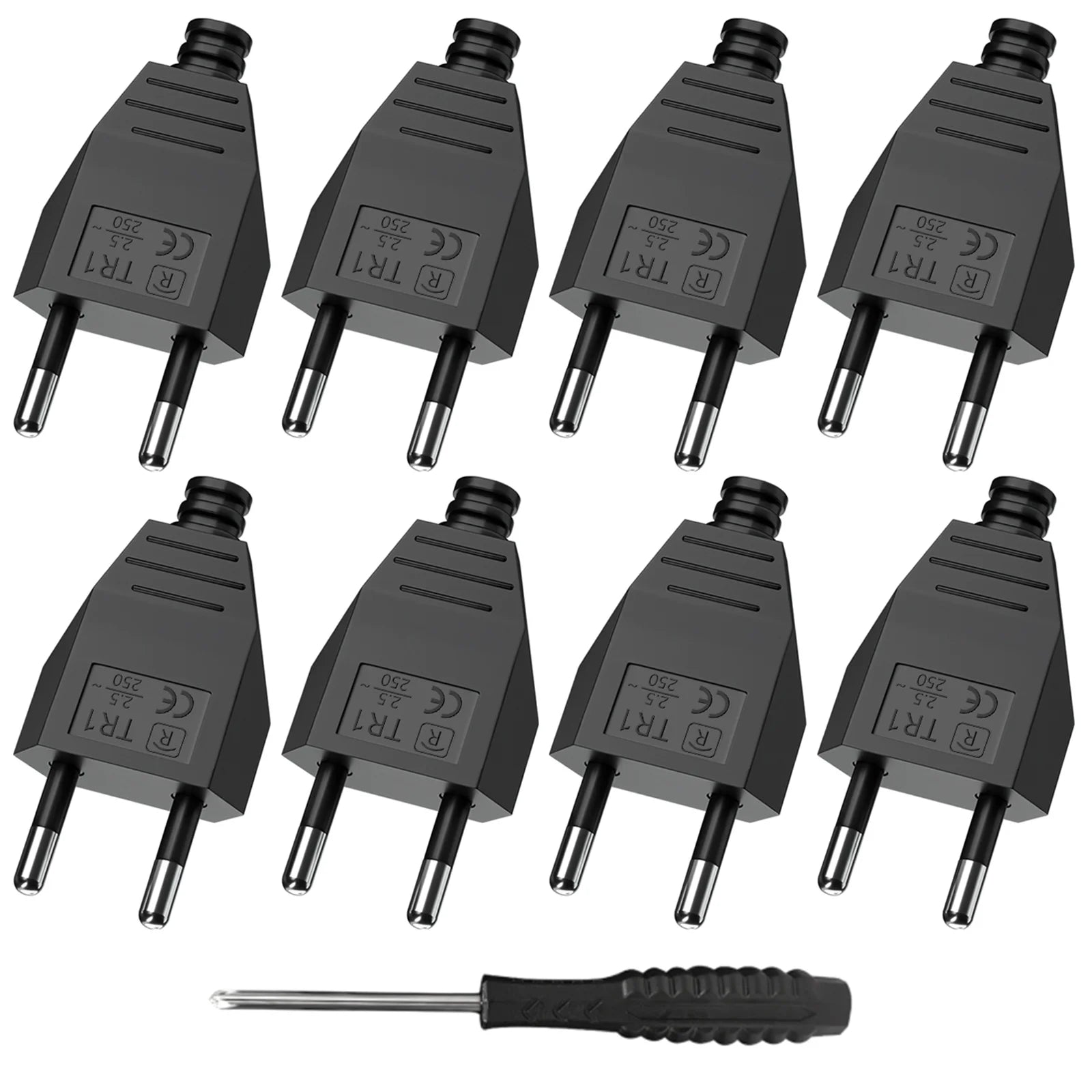 EU Plug Adapter Repair Kit - 250V Rewireable Schuko Power Connector - 7
