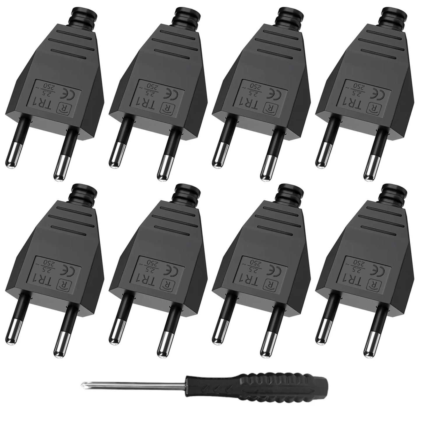 EU Plug Adapter Repair Kit - 250V Rewireable Schuko Power Connector