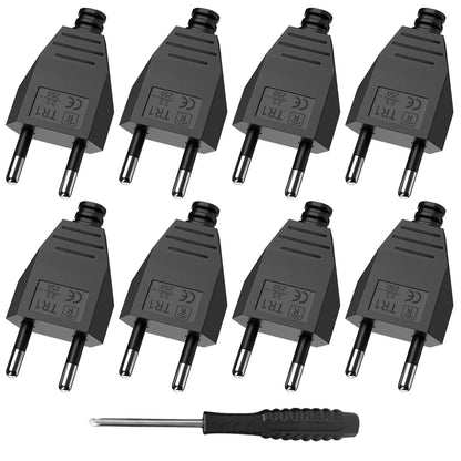 EU Plug Adapter Repair Kit - 250V Rewireable Schuko Power Connector