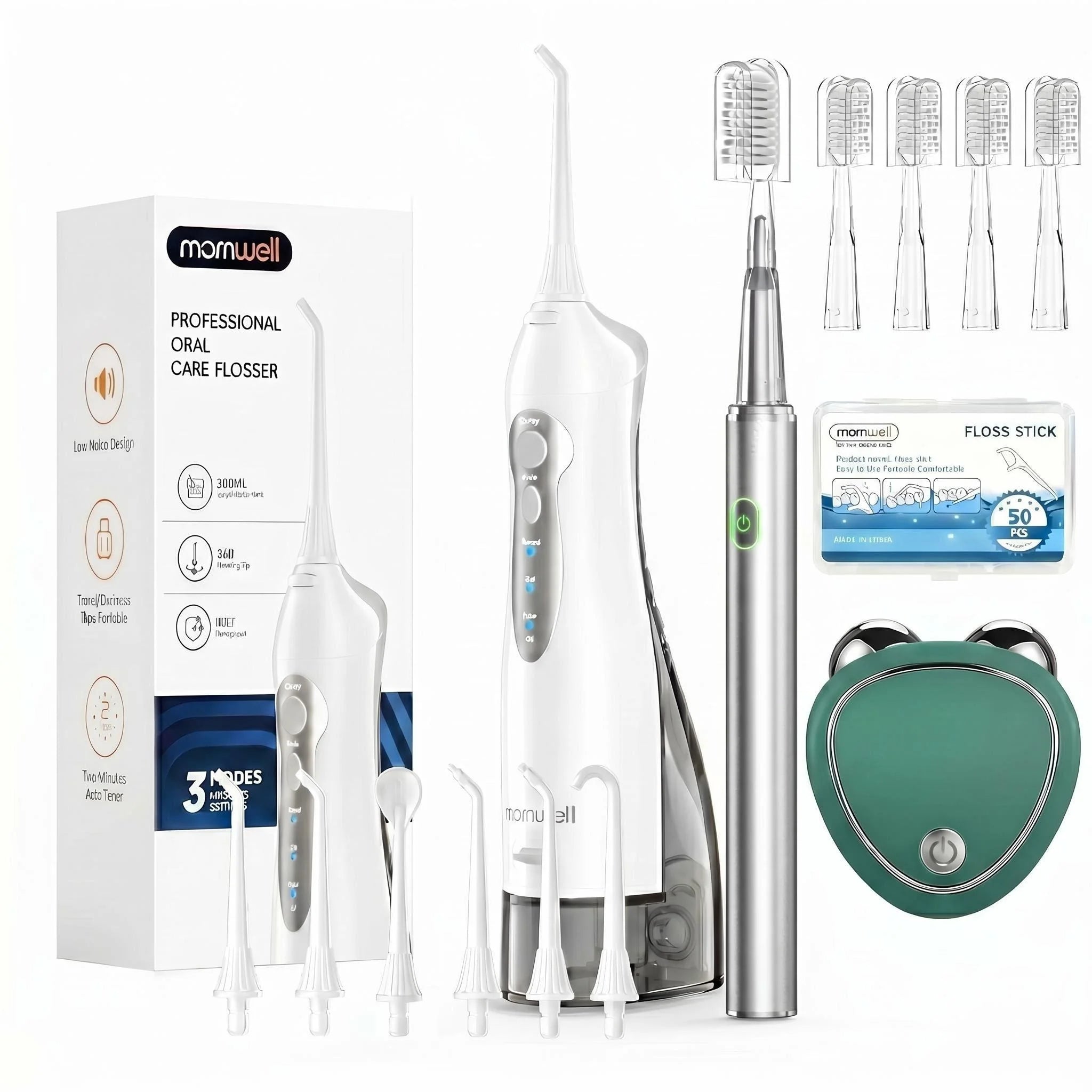 Pro Oral Care Kit: Rechargeable Water Flosser & Electric Toothbrush Set - 32