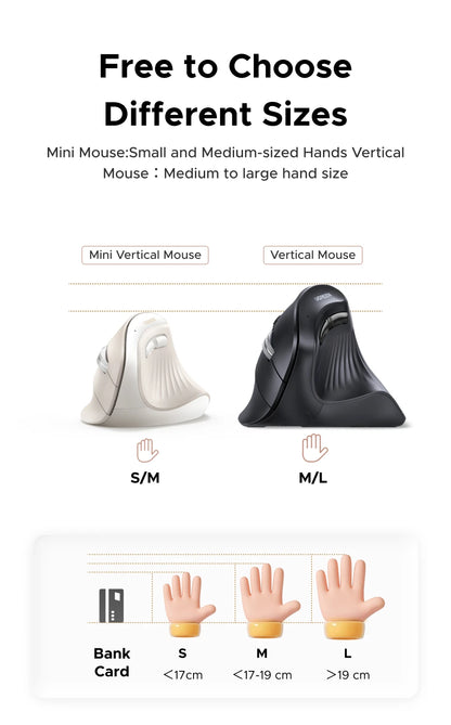 Ergonomic Wireless Vertical Mouse - Bluetooth & 2.4G Rechargeable Mouse