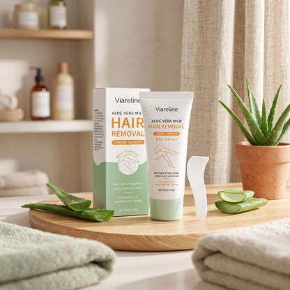 Aloe Vera Painless Hair Removal Cream - Gentle Whole-Body Depilatory for Smooth Skin