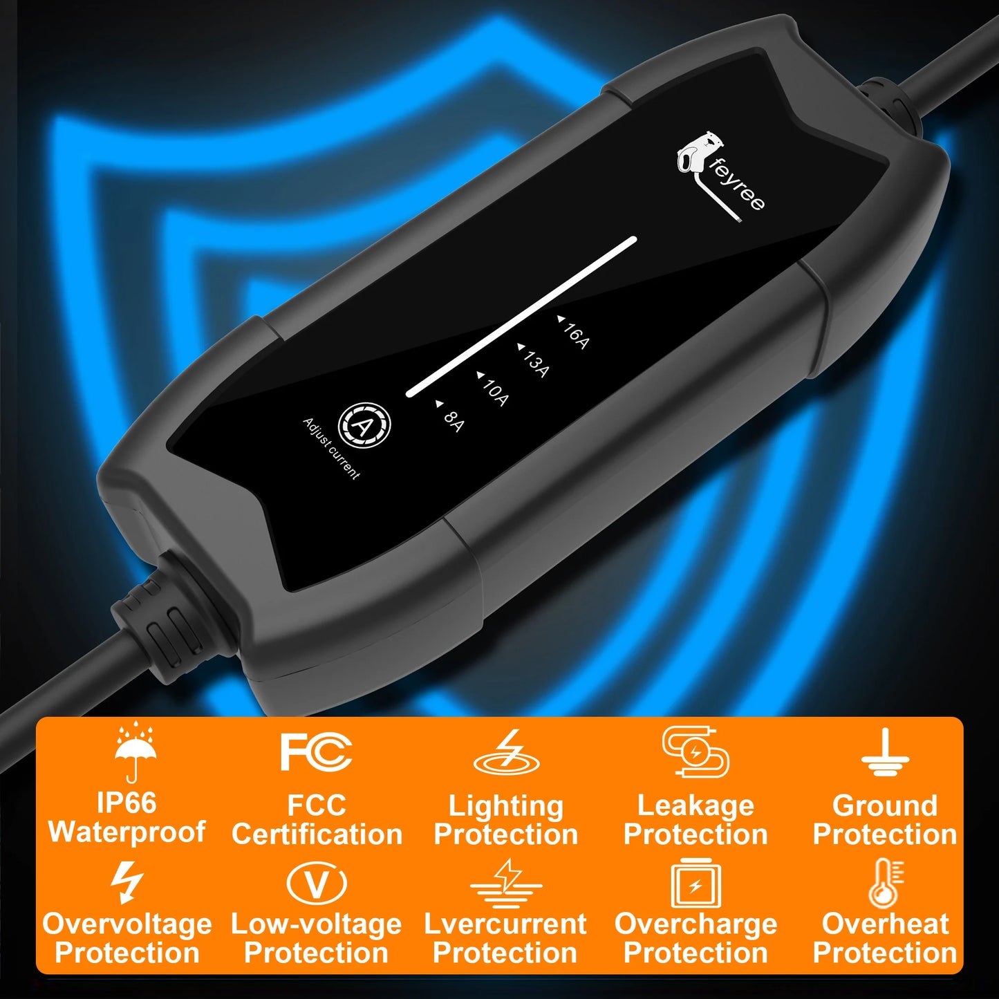 Portable 3.5KW Tesla EV Charger - NACS Plug Fast Charging Cable 5M