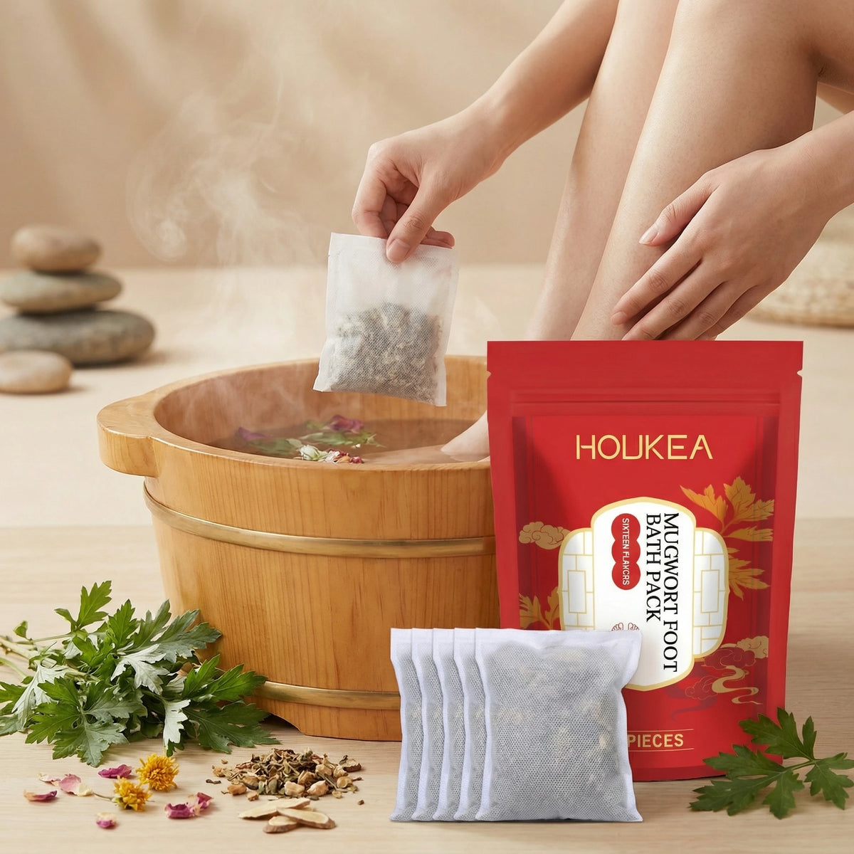 Natural Herbal Foot Bath Soak Bags for Relaxation and Wellness