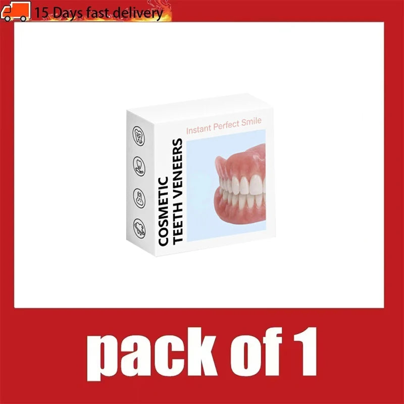 Natural Feel Silicone Denture Set - Comfortable Fit Upper & Lower False Teeth