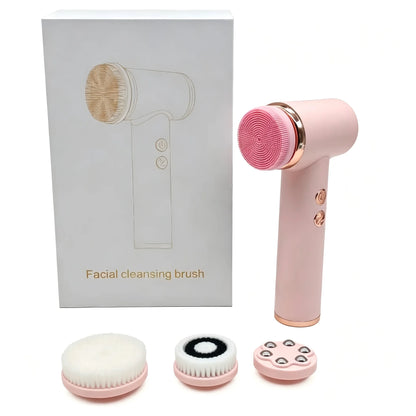4-in-1 Waterproof Electric Facial Cleansing Brush & Exfoliating Massage Device