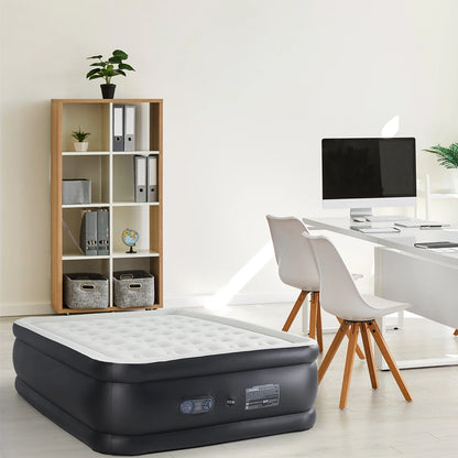 Premium Queen Size Air Mattress with Built-in Electric Pump & Flocked Top