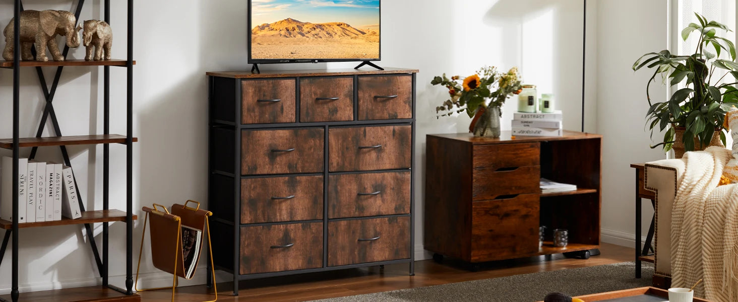 9-Drawer Fabric Dresser Storage Organizer for Bedroom & Nursery - 7