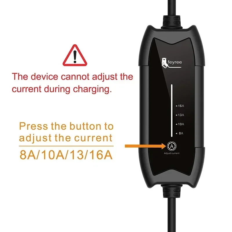 Portable EV Charger Type 1 & 2 - 3.5KW Adjustable Electric Car Charging Cable - 5