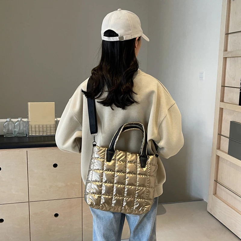 Luxury Quilted Puffy Tote Bag