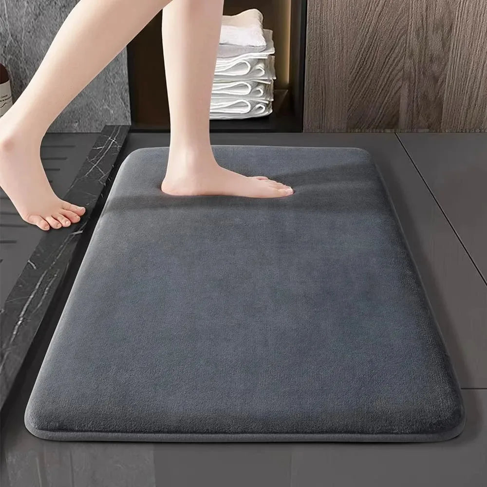 Non-Slip Absorbent Coral Velvet Memory Foam Bath Mat - 1