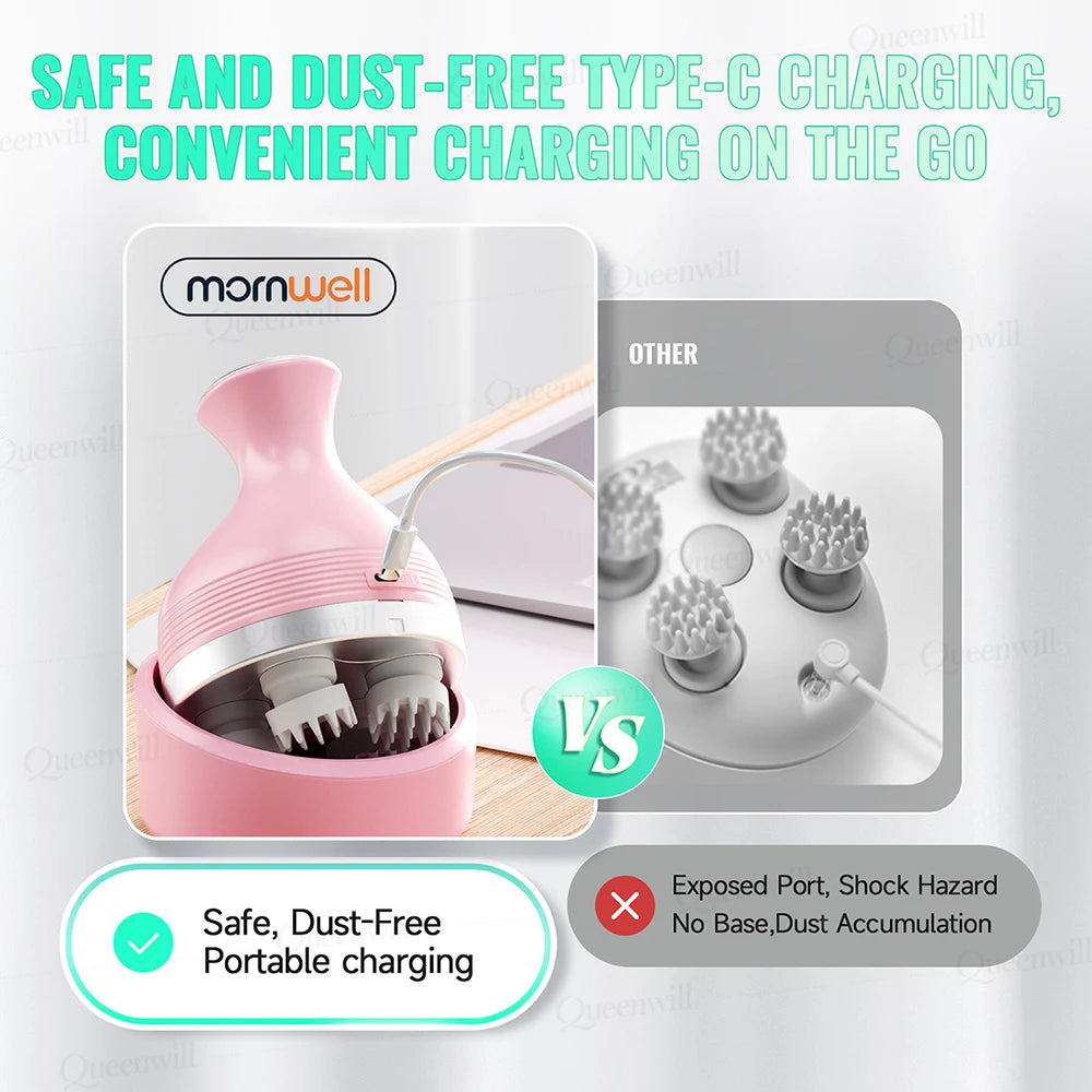 Professional Cordless Water Flosser & Scalp Massager Combo for Oral & Body Care - 35