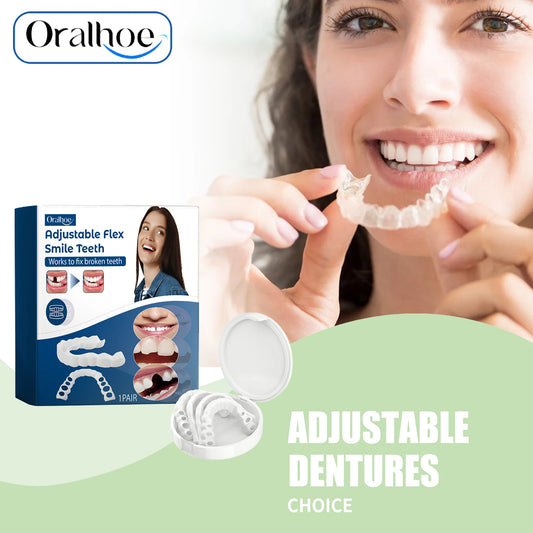 Snap-On Adjustable Smile Veneers for Instant Teeth Coverage and Whitening