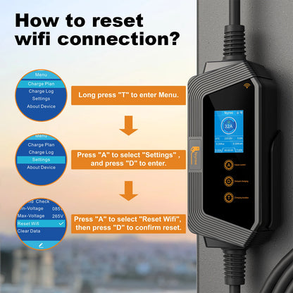 Portable EV Charger for Tesla & NACS - Smart APP Control & Fast Charging