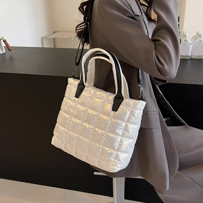 Luxury Quilted Puffy Tote Bag