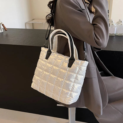 Luxury Quilted Puffy Tote Bag