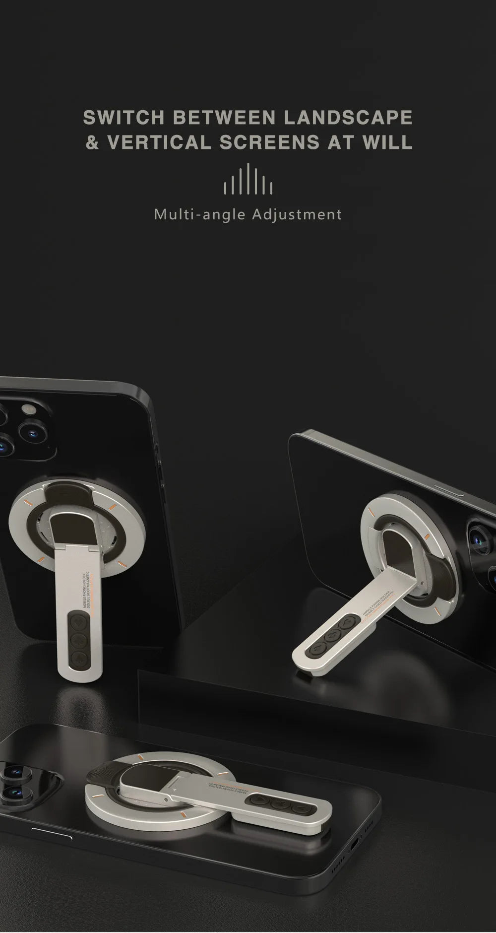 360° Magnetic Phone Stand & Ring Holder for MagSafe iPhones - 7