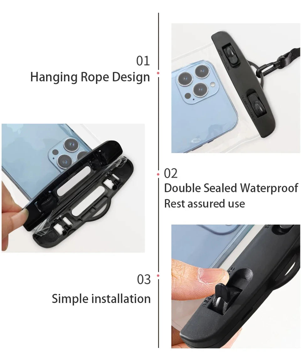 Waterproof Universal Phone Pouch - Underwater Dry Bag for Smartphones - 12