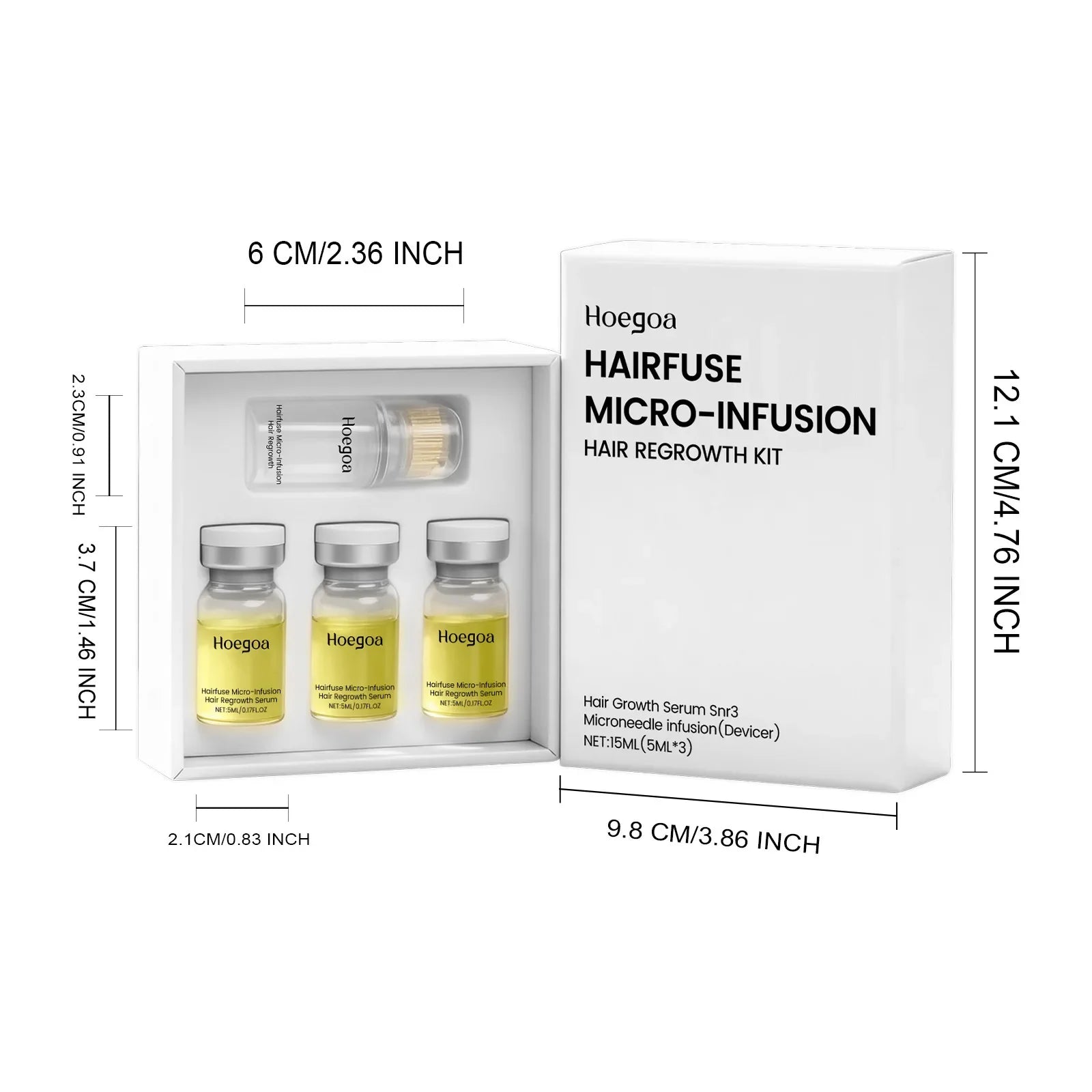 Microneedle Hair Regrowth Serum Kit - Scalp Nourishing & Micro-Infusion Treatment - 7