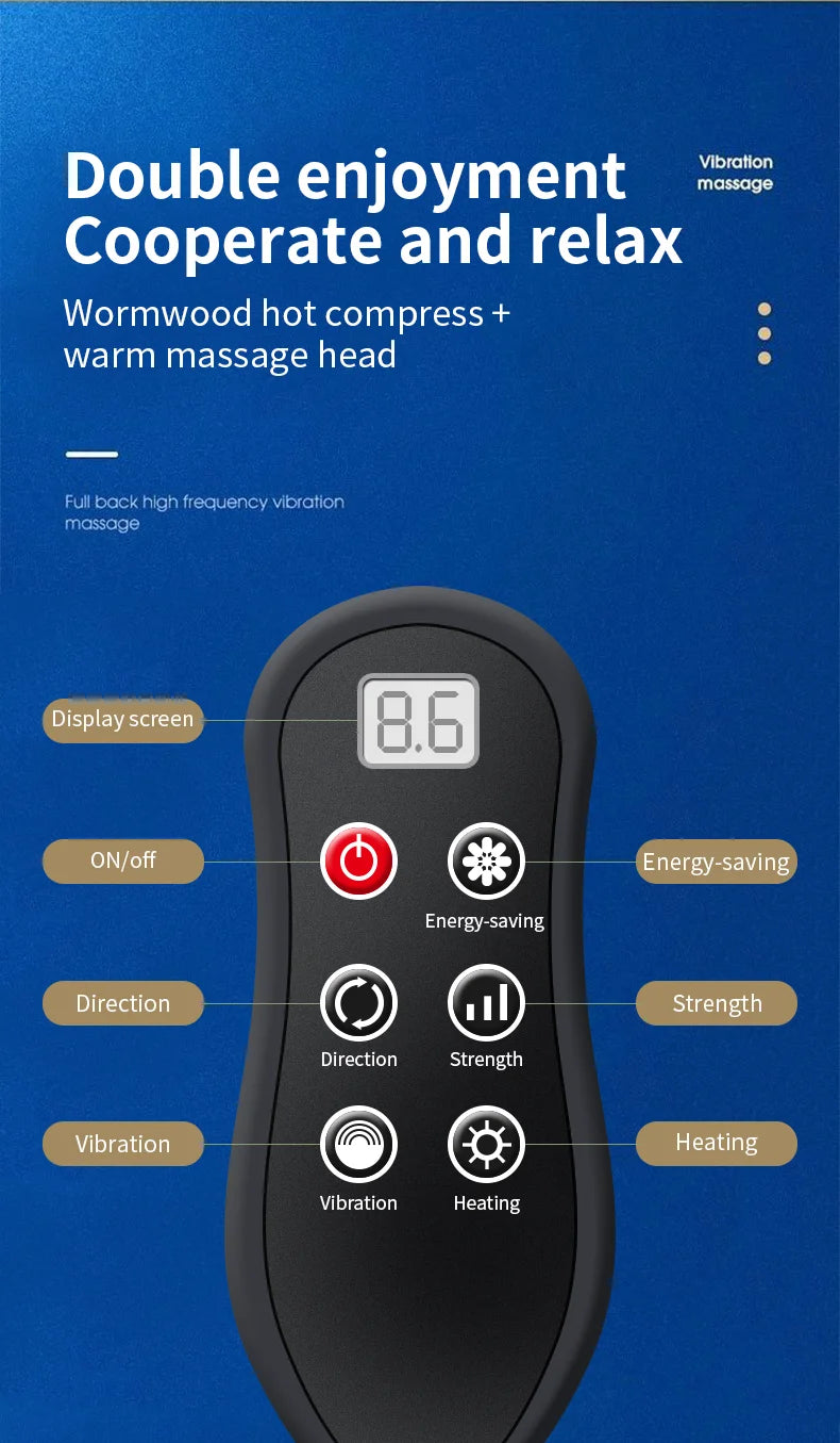 Electric Neck & Back Massage Pillow with Heat & Deep Tissue Kneading - 12