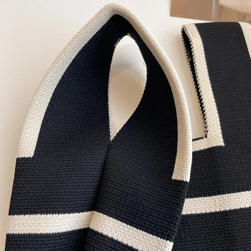 Luxury Knitted Stripe Tote