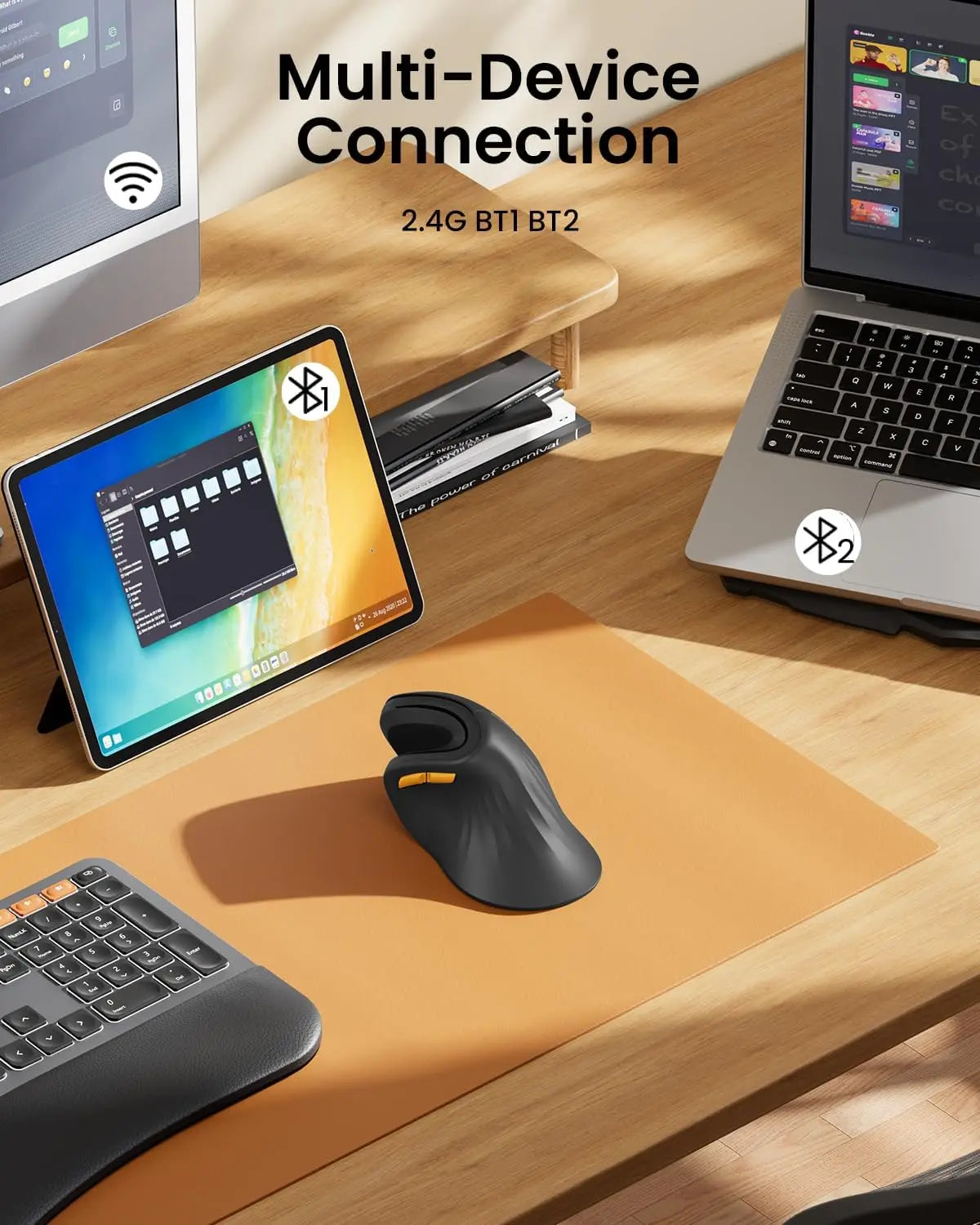 ProtoArc Wireless Ergonomic Vertical Mouse - Rechargeable Bluetooth Optical - 21