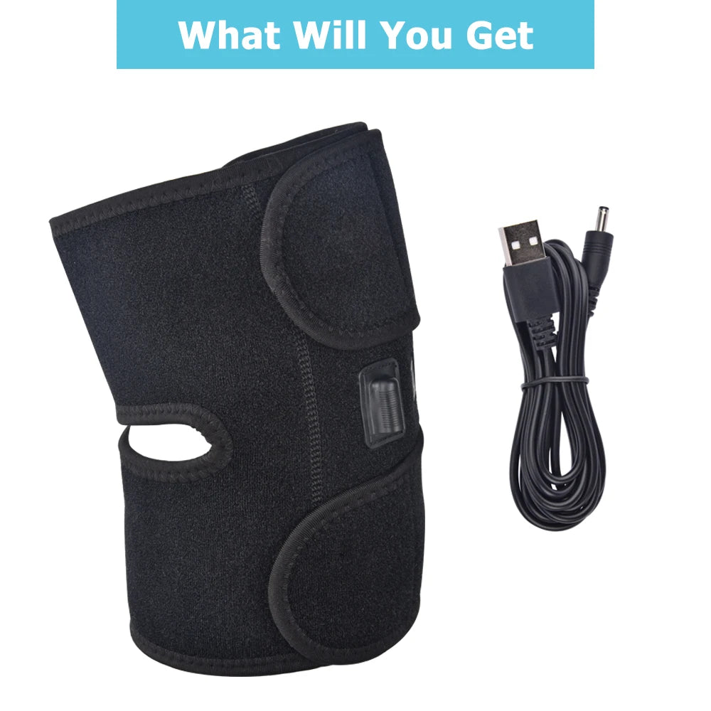 Electric Heated Knee Brace - USB Vibration Therapy & Support Pad - 11