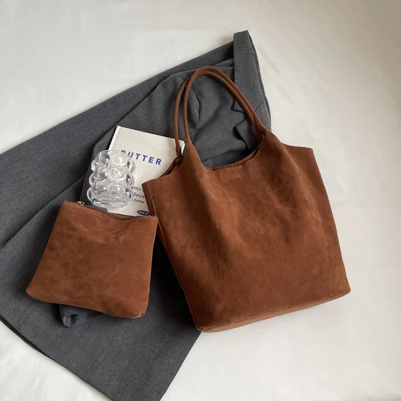 Luxury Retro Suede Tote