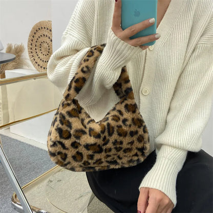 Luxury Plush Leopard Handbag