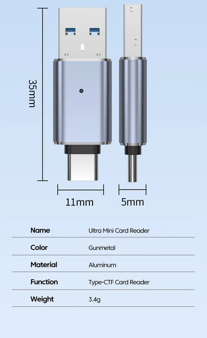 High-Speed USB 3.0 Dual-Slot SD & TF Memory Card Reader Adapter