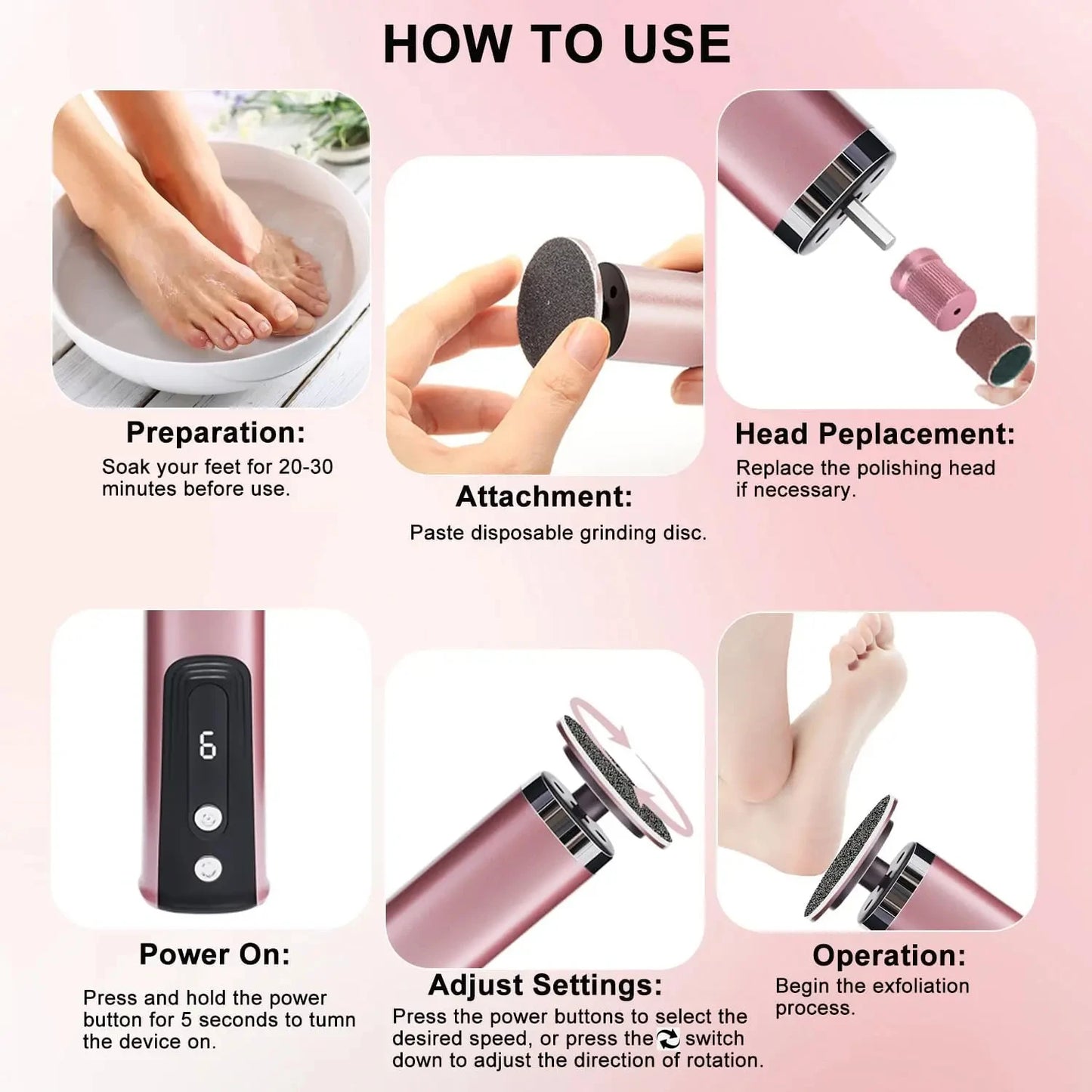 2-in-1 Electric Foot Callus Remover & Rechargeable Nail File