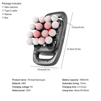 16-Head Deep Tissue Massager
