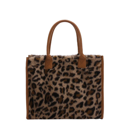 Leopard Faux Fur Tote