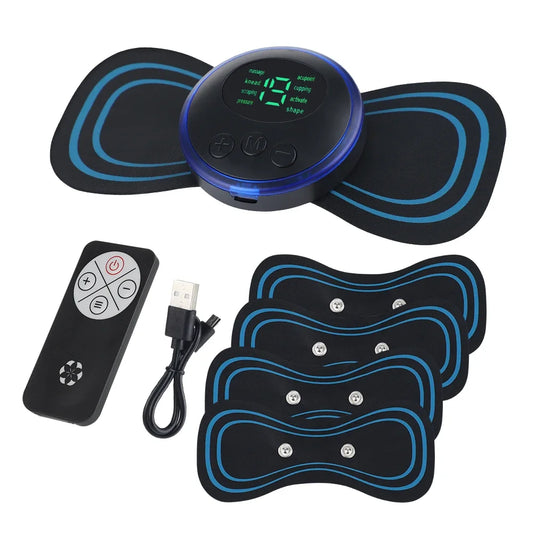 Portable Electric Pulse Neck & Body Massager with Remote & Heat Therapy