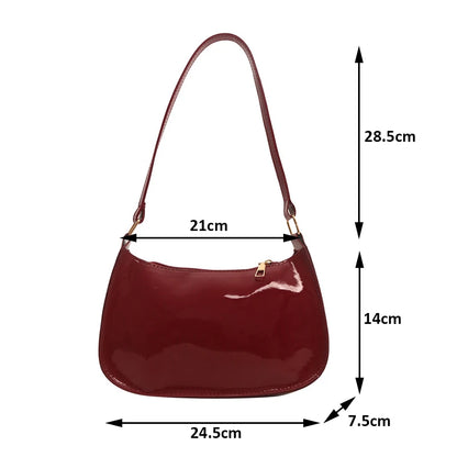 Luxury Solid Leather Shoulder Bag