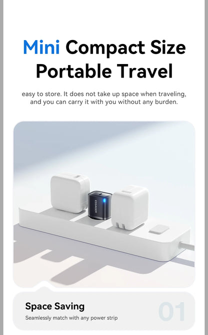 Mini 30W USB-C Fast Charger - PD & QC 3.0 Power Adapter for iPhone & Android