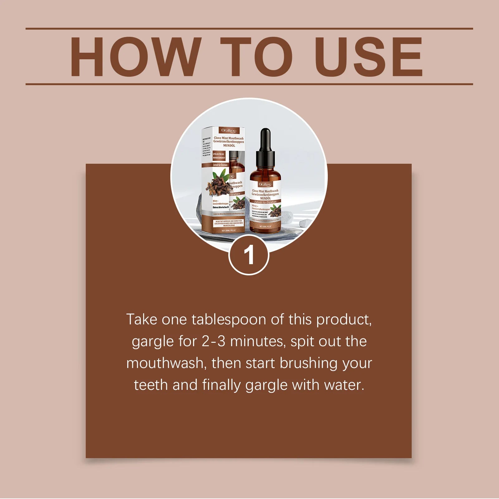Clove Mint Oral Rinse & Teeth Whitening Oil - Natural Plaque & Bad Breath Remover - 21