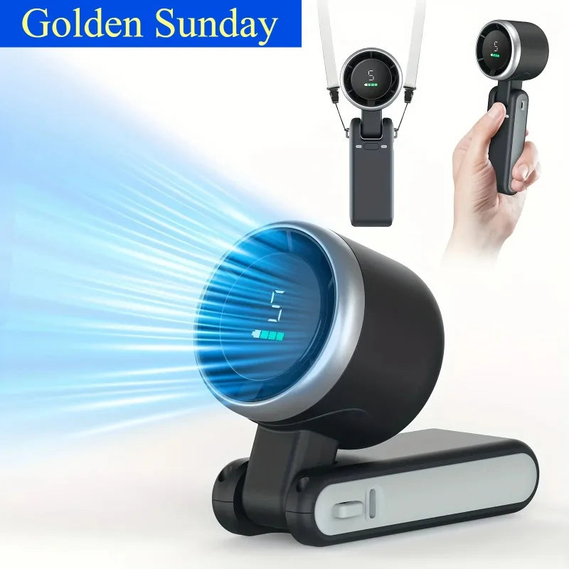 3-in-1 Rechargeable Mini Fan | 5-Speed Foldable Handheld Fan - 2