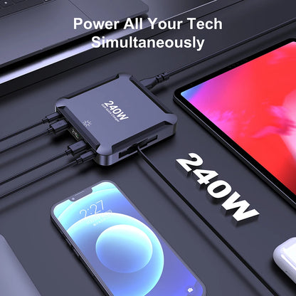 175W GaN 6-Port USB-C Desktop Fast Charger with LED Digital Display