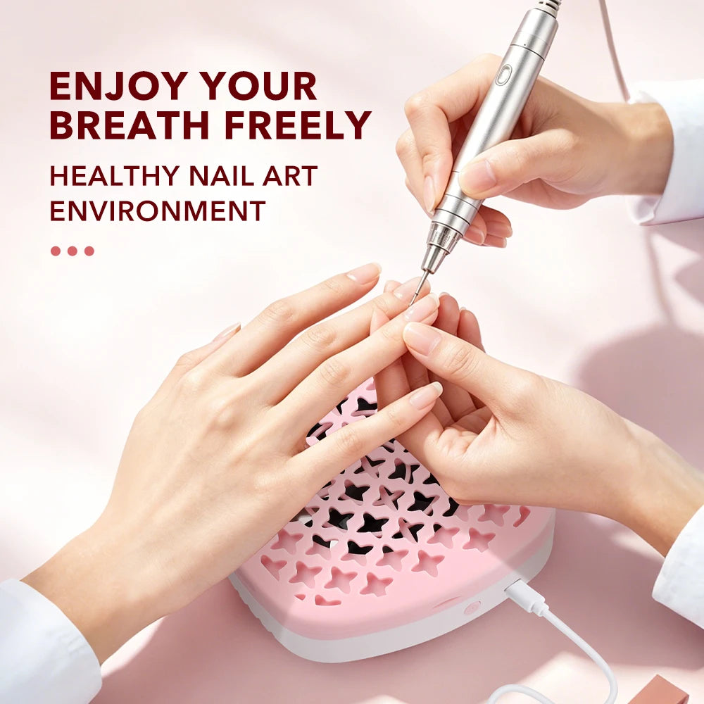 USB Nail Dust Collector with Washable Filter for Professional Manicure & Salon Use