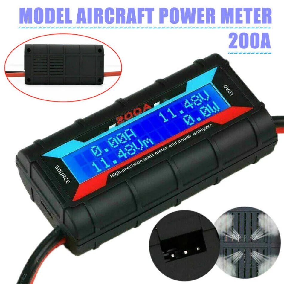 200A LCD Digital Watt Meter & Power Analyzer for RC Battery & Solar Systems