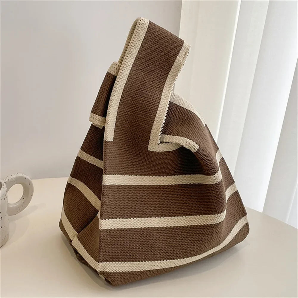 Luxury Knitted Stripe Tote