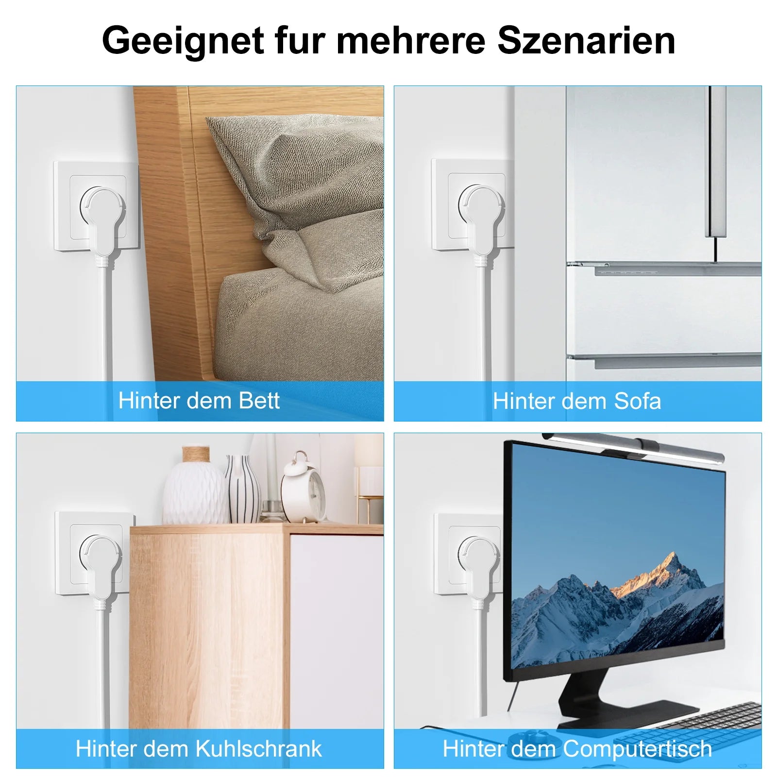 Ultra-Thin Folding Flat Plug 4000W - Space Saving Wall Power Connector - 2