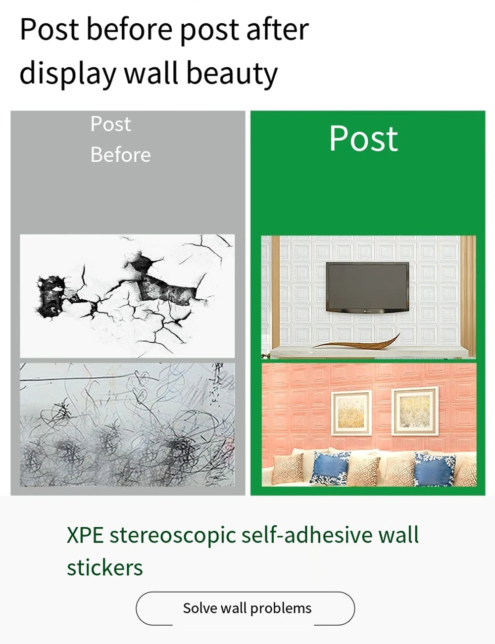 3D Peel & Stick Waterproof Foam Wall Panels